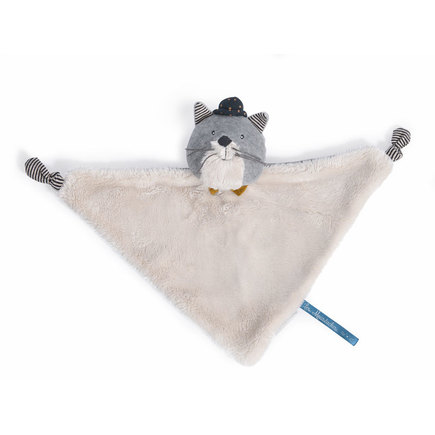 Doudou chat gris Fernand Les Moustaches MOULIN ROTY