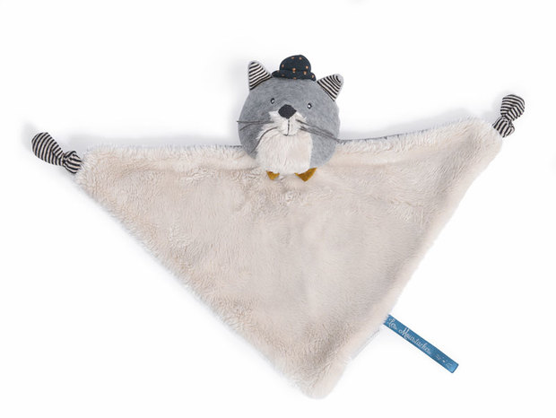 Doudou chat gris Fernand Les Moustaches MOULIN ROTY