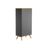 Armoire 2 portes NatureBaby Graphite/Bois