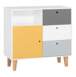 Commode blanc/gris jaune safran Chambre Concept