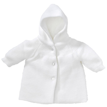 Veste à capuche maille blanc naissance BEBE9 CREATION