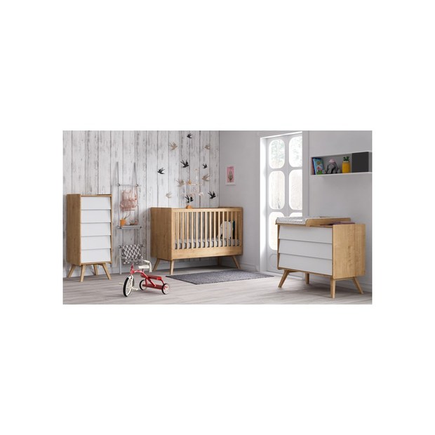 Façades de tiroirs bois/blanc pour commode Vox VOX