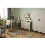 Chambre TRIO lit 70x140 commode armoire LOUNGE Gris