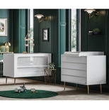 Chambre DUO Lit 70x140 Commode BOSQUE Blanc