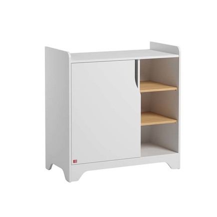 Chambre TRIO Lit 60x120 Commode Armoire LEAF Blanc/Bois VOX - 5