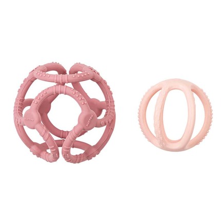 Set de 2 balles en silicone Vieux Rose/ Rose Clair Lapidou NATTOU