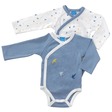 Lot de 2 bodies prematuré GAIA bleu BEBE9 CREATION