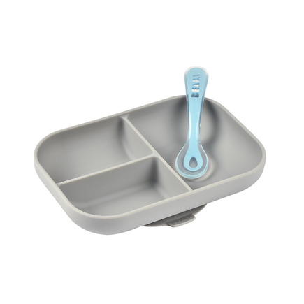 Set repas silicone 2 pièces Grey BEABA