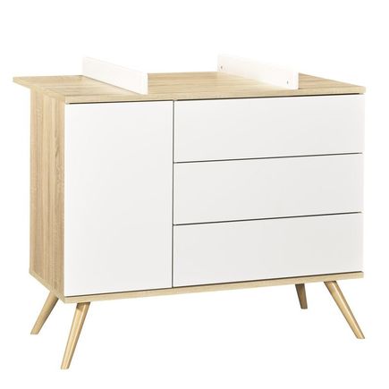 Commode 1 porte et 3 tiroirs blancs SEVENTIES SAUTHON - 2