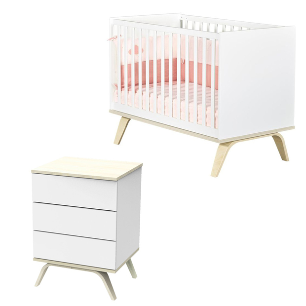 Chambre DUO lit 120x60 Petite commode SERENA SAUTHON