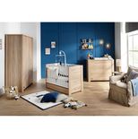 Chambre TRIO Lit 70x140 Commode Armoire ANTONIN Bois