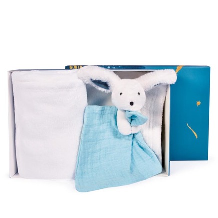 Plaid et Doudou Happy POP (Plaid blanc) DOUDOU ET COMPAGNIE