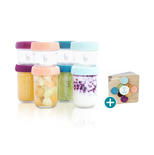 Babybols - 8 Pots de Conservation en Verre 100 & 220 ml - Hermétiques - Livret Recettes Bio inclus