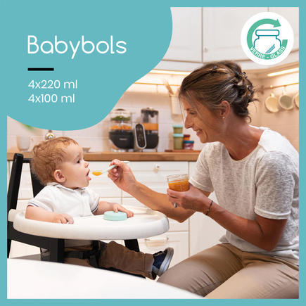 Babybols - 8 Pots de Conservation en Verre 100 & 220 ml - Hermétiques - Livret Recettes Bio inclus BABYMOOV - 7