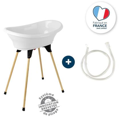 Kit Baignoire VASCO Blanc Muguet : Baignoire + Pieds + Tuyau de vidange THERMOBABY