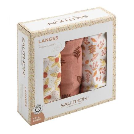 Boîte de 3 Langes Bio Babywear ESMEE  SAUTHON Baby déco