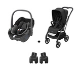 Poussette DUO Leona 2 Pebble 360 Black