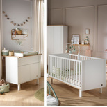 Chambre DUO Lit 70x140 Commode ELEONORE Blanc