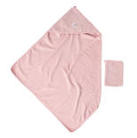 Cape de Bain et Gant de Toilette Rose ALICE & POMME