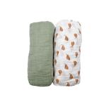 Lot de 2 Draps housse bio BOTANICA