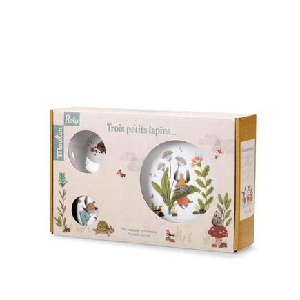 Set Vaisselle Porcelaine Trois Petits Lapins Blanc MOULIN ROTY - 9