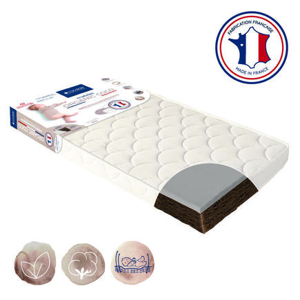 Matelas Organic Coco 60x120x11cm Écru CANDIDE - 3