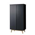 Chambre TRIO Lit 140x70 + Commode + Armoire 2P PURE Black PERICLES - 3