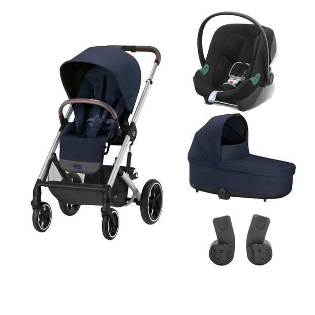 Poussette TRIO Balios S Lux SLV Nacelle Cot S Lux Ocean Blue ATON B2 Volcano Black CYBEX