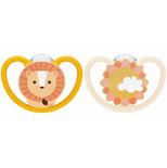 Lot de 2 Sucettes SPACE 6-18m Lion/Soleil