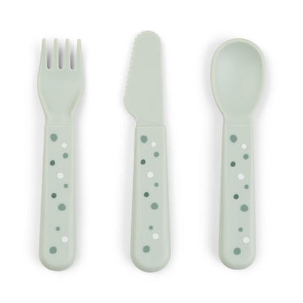 Foodie Couverts Set de 3 Happy Dots Vert DONE BY DEER