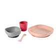 Set vaisselle silicone 4 pièces Rose BEABA - 5