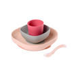 Set vaisselle silicone 4 pièces Rose BEABA