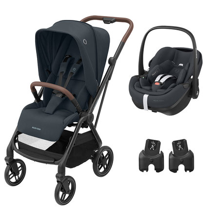 Poussette DUO Leona 2 Pebble 360 PRO 2 Graphite MAXI COSI