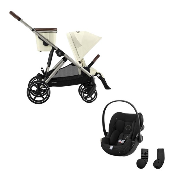 Poussette GAZELLE S Taupe Seashell Beige + Cloud G I-Size Moon Black CYBEX