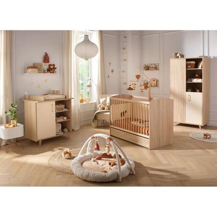 Chambre trio lit 140x70 commode armoire Charlie Crème BEBE9 CREATION