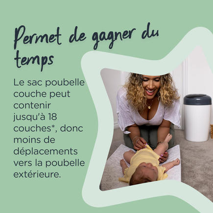 Starter Pack Simplee Bac à couches blanc/gris + 6 recharges TOMMEE TIPPEE - 6