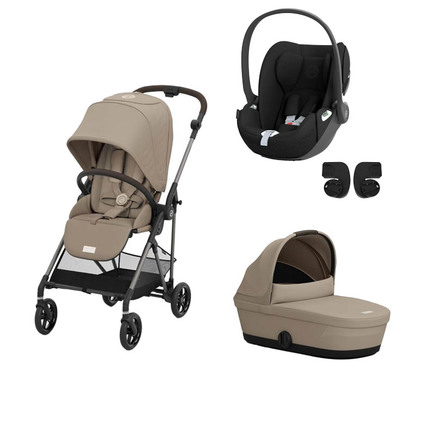 Poussette TRIO Melio 4 Taupe Nacelle Almond Beige Cloud T Sepia Black CYBEX