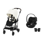 Poussette Duo Melio 4 Canvas White + Cloud G I-Size Moon Black