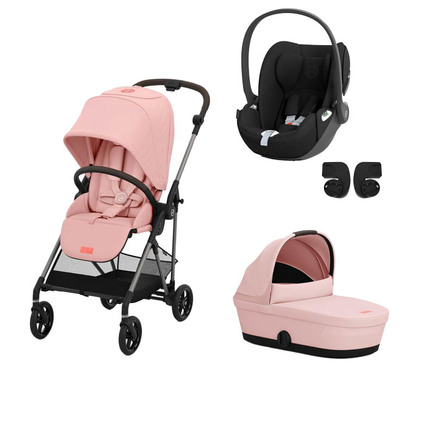 Poussette TRIO Melio 4 Taupe Nacelle Candy Pink Cloud T Sepia Black CYBEX