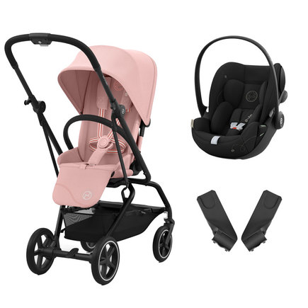 Poussette duo Eezy S Twist+ 2 BLK Rose + Cloud G Moon Black CYBEX