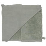 Cape de bain + gant - bambou & gaze de coton Vert de gris