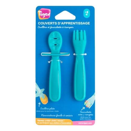 Lot de 2 couverts d'apprentissage - Bleu TIGEX - 6