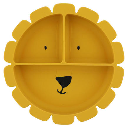 Assiette avec ventouse en silicone et compartiments Mr. Lion - Jaune TRIXIE