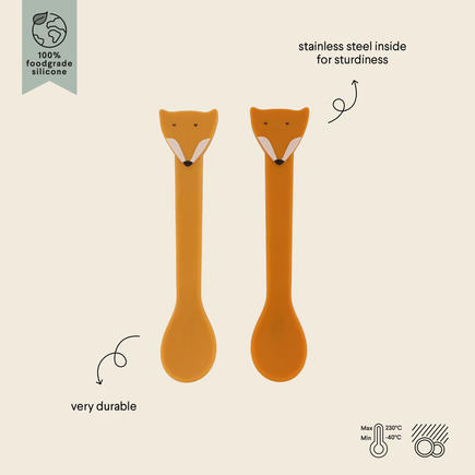 Lot de 2 cuillères silicone Mr. Fox - Orange TRIXIE - 2