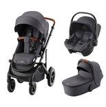 Poussette trio Smile 5Z + Baby-safe core + Nacelle Smile 5Z - Midnight grey