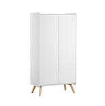 Armoire 2 portes Vintage - Blanc/chêne