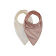 Lot de 2 bavoirs bandana Velvet rib - Wild rose/Ivory JOLLEIN