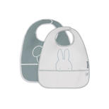 Lot de 2 bavoirs imperméables Miffy peekaboo - Sea green/Ivory