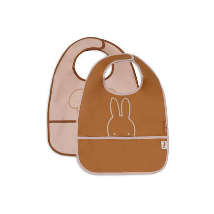 Lot de 2 bavoirs imperméables Miffy peekaboo - Wild rose/Caramel JOLLEIN - 4